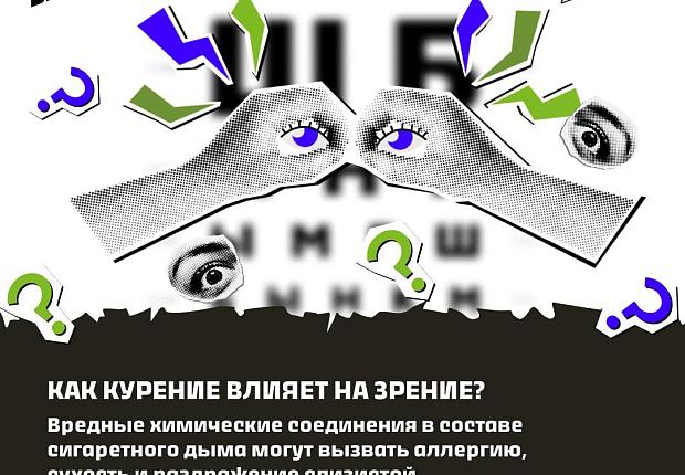 Рассказываем в карточках, как курение влияет на зрение